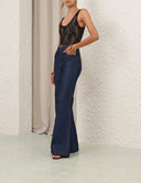 ZIMMERMANN  LACE SCOOP BODYSUIT BLACK