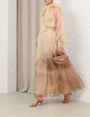 ZIMMERMANN MEMENTO ORGANZA BLOUSE SEPIA