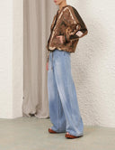 ZIMMERMANN MAHON HOODED SHIRT OLIVE PAISLEY