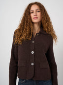 REPEAT KNIT CARDIGAN CHOCOLATE