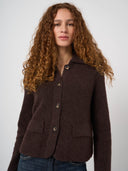 REPEAT KNIT CARDIGAN CHOCOLATE