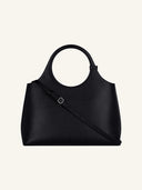 COURRÈGES HOLY DAY TOTE BAG GRAINED LEATHER BLACK