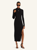 COURRÈGES REEDITION KNIT DRESS BLACK