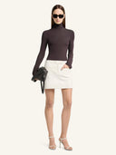 COURRÈGES BI-MATERIAL SKIRT HERITAGE WHITE