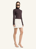 COURRÈGES BI-MATERIAL SKIRT HERITAGE WHITE