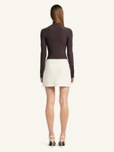 COURRÈGES BI-MATERIAL SKIRT HERITAGE WHITE