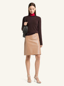 COURRÈGES VINYL KNEE-LENGTH SKIRT BRONZE