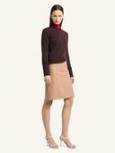COURRÈGES VINYL KNEE-LENGTH SKIRT BRONZE