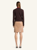 COURRÈGES VINYL KNEE-LENGTH SKIRT BRONZE