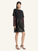 COURRÈGES VINYL KNEE-LENGTH SKIRT BLACK