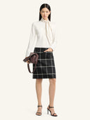 COURRÈGES SATIN SCARF COLLAR SHIRT WHITE