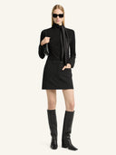 COURRÈGES SATIN SCARF COLLAR SHIRT BLACK