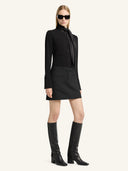 COURRÈGES SATIN SCARF COLLAR SHIRT BLACK