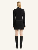 COURRÈGES SATIN SCARF COLLAR SHIRT BLACK