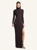 COURRÈGES TWIST JERSEY GOWN BURNT RED