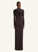 COURRÈGES TWIST JERSEY GOWN BURNT RED