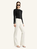 COURRÈGES CONTRASTED VINYL AND KNIT CARDIGAN BLACK