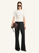 COURRÈGES VINYL AND KNIT TOP HERITAGE WHITE