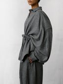 THE LATEST DALIDA FLANEL WOOL SHIRT GREY