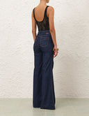 ZIMMERMANN  LACE SCOOP BODYSUIT BLACK