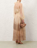 ZIMMERMANN MEMENTO ORGANZA BLOUSE SEPIA