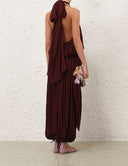 ZIMMERMANN LUNA BILLOW HALTER TOP WINE