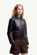 MONCLER LANSET PACKABLE SHORT DOWN JACKET NAVY BLUE