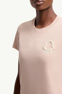 MONCLER EMBROIDERED LOGO T-SHIRT LIGHT PINK