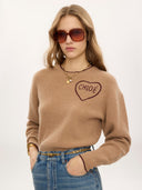 CHLOÉ LOGO SWEATER BLEACHED BROWN