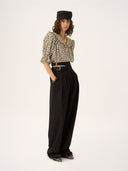 CHLOÉ HIGH RISE BELTED TROUSER BLACK