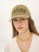 CHLOÉ SIGNATURE LOGO CAP KHAKI