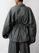 THE LATEST DALIDA FLANEL WOOL SHIRT GREY