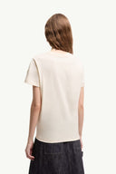 MONCLER TONAL EMBROIDERED T-SHIRT ECRU