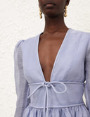 ZIMMERMANN EDEN STRUCTURED DRESS DUSTY BLUE
