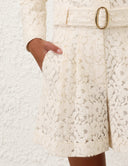 ZIMMERMANN ILLUMINATE LACE SHORT CREAM