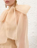 ZIMMERMANN MEMENTO ORGANZA BLOUSE SEPIA