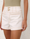 ZIMMERMANN ROSELIGHT DENIM SHORT CREAM
