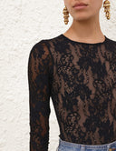 ZIMMERMANN LACE BODYSUIT BLACK