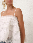 ZIMMERMANN ALCHEMY SHIRRED BANDEAY IVORY