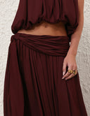 ZIMMERMANN LUNA DRAPED HAREM TROUSER WINE