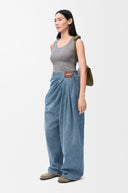LOEWE SILK ANAGRAM TANK TOP GREY