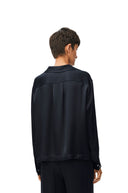 LOEWE SILK ANAGRAM PYJAMA BLOUSE MIDNIGHT BLUE