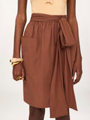 CHLOÉ PENCIL SKIRT PLAIN BROWN
