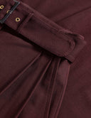 ZIMMERMANN LUNA WOOL TAILORED WIDE LEG TROUSER MAHOGANY