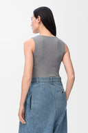 LOEWE SILK ANAGRAM TANK TOP GREY