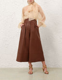 ZIMMERMANN MEMENTO ORGANZA BLOUSE SEPIA