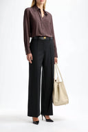 LANVIN WIDE LEG TAILORED TROUSER BLACK