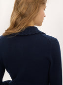 CHLOÉ FITTED LOGO CARDIGAN DARK BLUE
