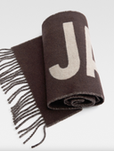JACQUEMUS LOGO SCARF BROWN