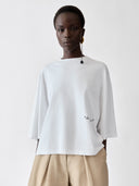 JACQUEMUS CROPPED LE PALMIER T-SHIRT WHITE